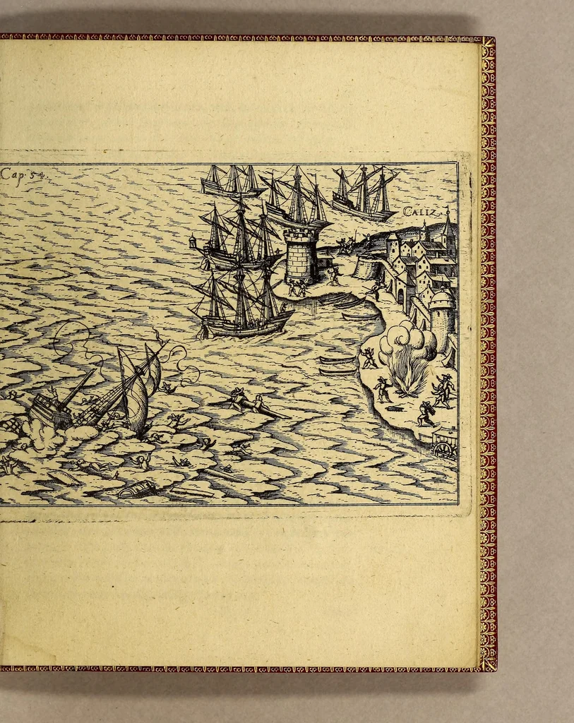 An illustration from Vera historia, admirandae cuiusdam nauigationis, quam Huldericus Schmidel, Straubingensis, ab anno 1534. usque ad annum 1554. in Americam vel nouum mundum, iuxta Brasiliam & Rio della Plata, confecit. : Quid per hosce annos 19. sustinuerit, quam varias & quam mirandas regiones ac homines viderit. Ab ipso Schmidelio Germanice, descripta: nunc vero, emandatis & correctis vrbium, regionum & fluminum nominibus, adiecta etiam tabula geographica, figuris, & alijs notationibus quibusdam, in hac forma reducta, 1599, leaf 143