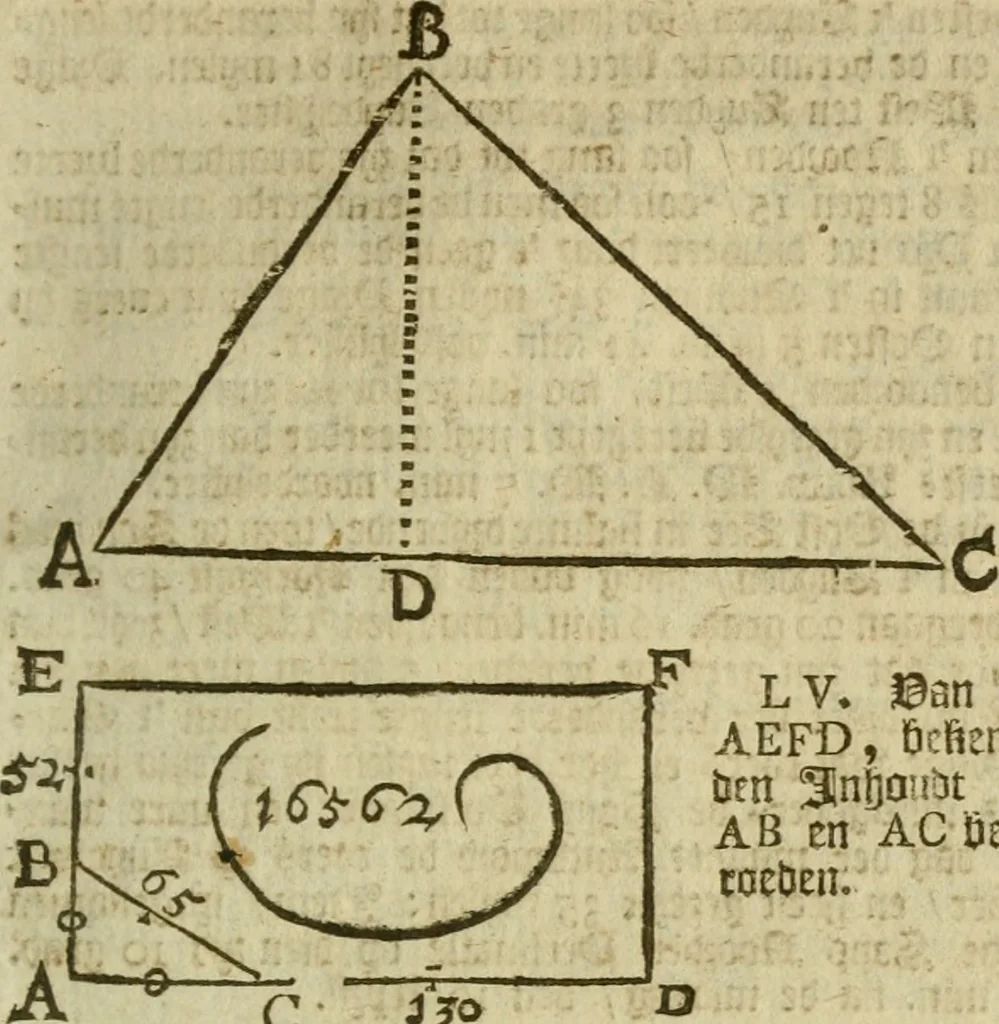 An illustration from 't Vergulde licht der zee-vaard, : of te konst der stuurlieden. Zynde een volkomen en klare onderwyzinge der navigatie, bestaande in 't geen een Stuurman hoognodig behoor de te weten, 1749, leaf 388