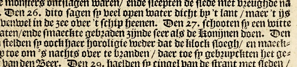 An illustration from Verhael van de eerste schip-vaert der Hollandische ende Zeeusche schepen, door't Way-Gat, by Noorden Noorweghen, Moscovien ende Tartarien om, na de coninckrijcken Cathay ende China. Met drie schepen, uyt Texel ghezeylt. : Hier achter is by-ghevoeght de beschrijvinghe van de landen Siberia, Samoyeda, ende Tingœsa. ., 1650, leaf 33