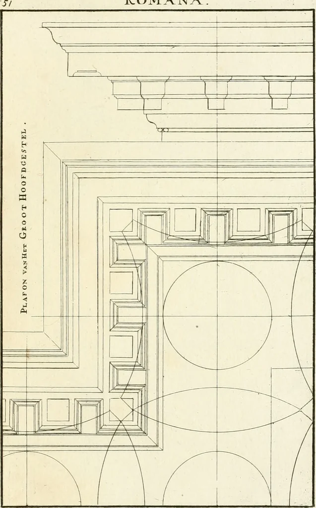 An illustration from Verhandeling over de bouwkunde : met de noodige aanmerkingen en waarneemingen, 1781, leaf 106