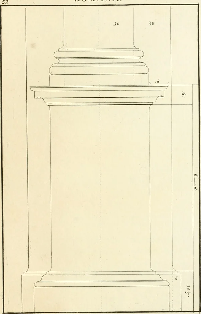 An illustration from Verhandeling over de bouwkunde : met de noodige aanmerkingen en waarneemingen, 1781, leaf 110