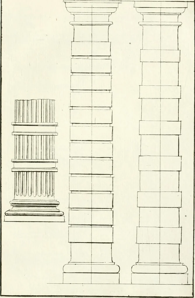 An illustration from Verhandeling over de bouwkunde : met de noodige aanmerkingen en waarneemingen, 1781, leaf 12