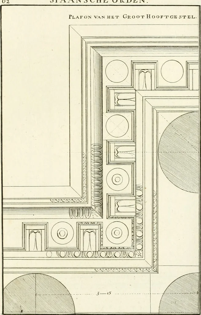 An illustration from Verhandeling over de bouwkunde : met de noodige aanmerkingen en waarneemingen, 1781, leaf 128