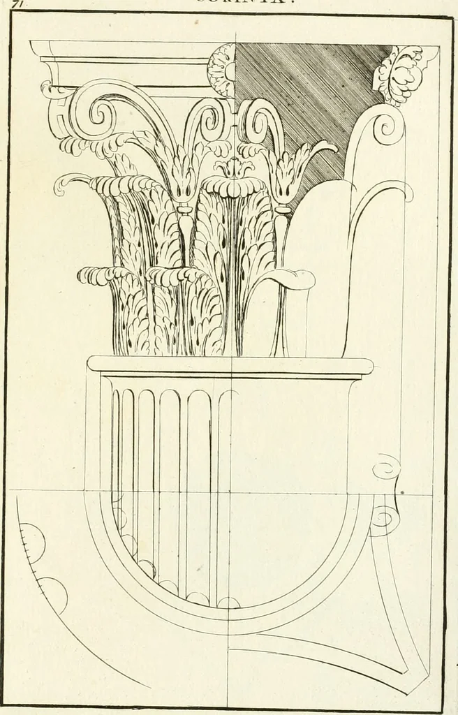 An illustration from Verhandeling over de bouwkunde : met de noodige aanmerkingen en waarneemingen, 1781, leaf 146
