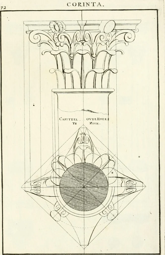 An illustration from Verhandeling over de bouwkunde : met de noodige aanmerkingen en waarneemingen, 1781, leaf 148