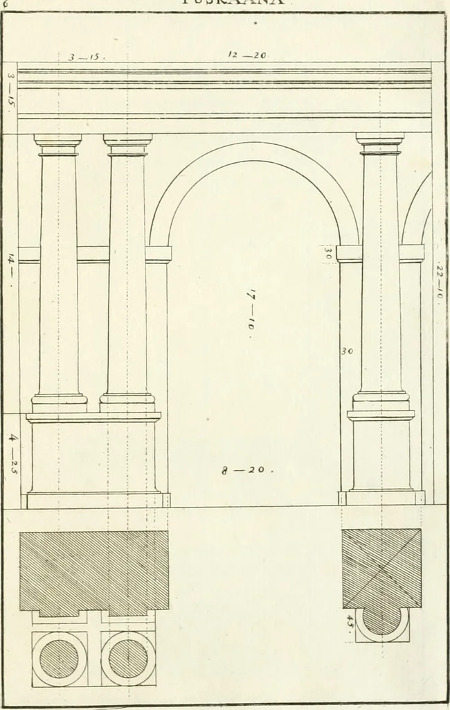 An illustration from Verhandeling over de bouwkunde : met de noodige aanmerkingen en waarneemingen, 1781, leaf 16