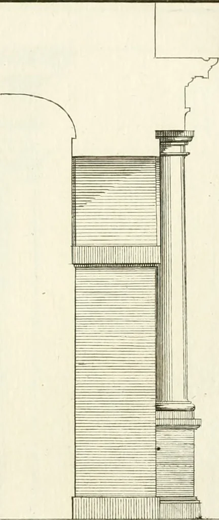 An illustration from Verhandeling over de bouwkunde : met de noodige aanmerkingen en waarneemingen, 1781, leaf 22
