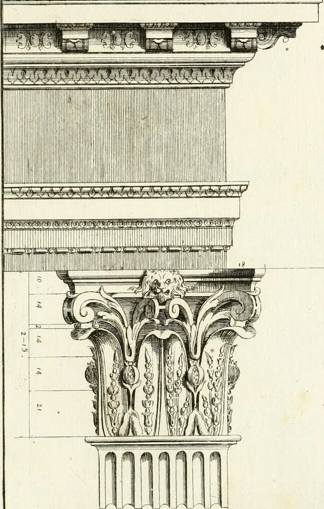 An illustration from Verhandeling over de bouwkunde : met de noodige aanmerkingen en waarneemingen, 1781, leaf 222