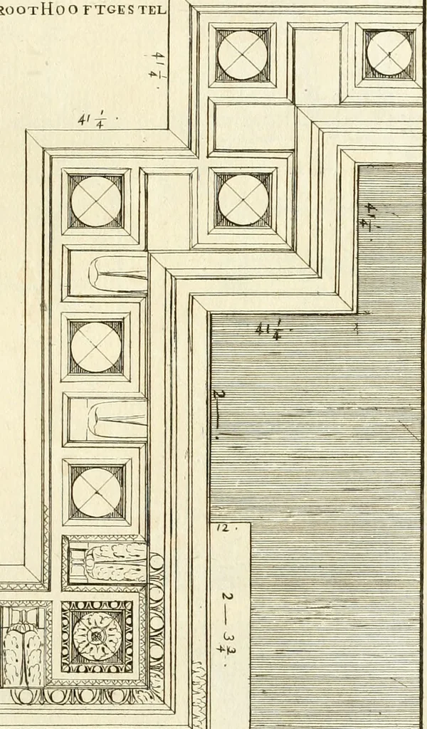An illustration from Verhandeling over de bouwkunde : met de noodige aanmerkingen en waarneemingen, 1781, leaf 236