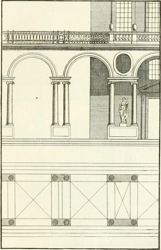An illustration from Verhandeling over de bouwkunde : met de noodige aanmerkingen en waarneemingen, 1781, leaf 252