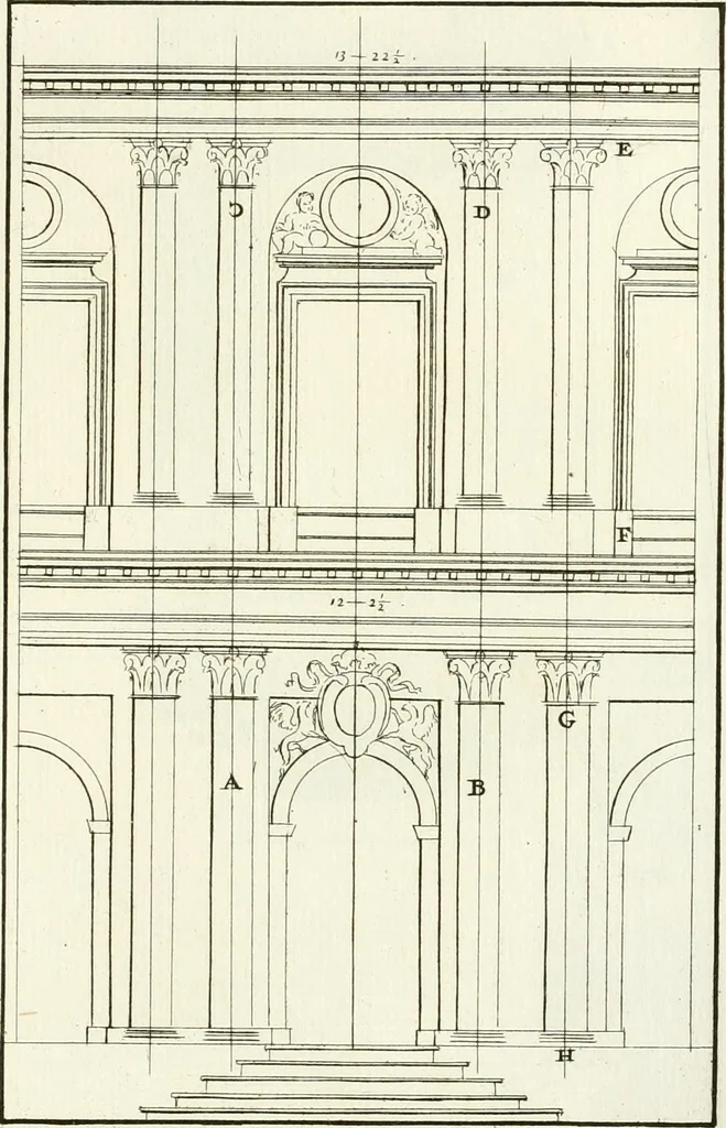 An illustration from Verhandeling over de bouwkunde : met de noodige aanmerkingen en waarneemingen, 1781, leaf 270