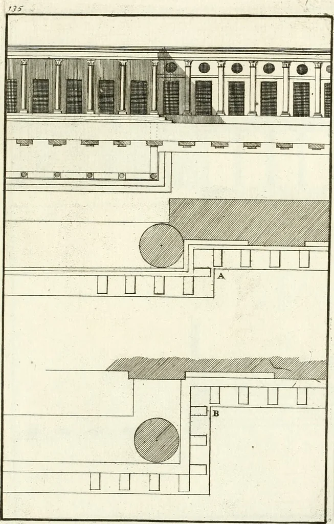 An illustration from Verhandeling over de bouwkunde : met de noodige aanmerkingen en waarneemingen, 1781, leaf 274