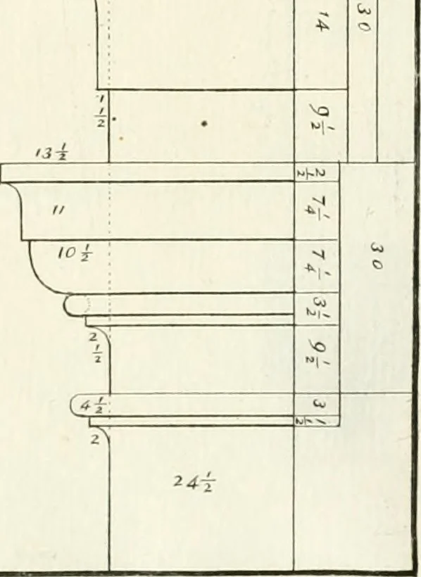 An illustration from Verhandeling over de bouwkunde : met de noodige aanmerkingen en waarneemingen, 1781, leaf 28