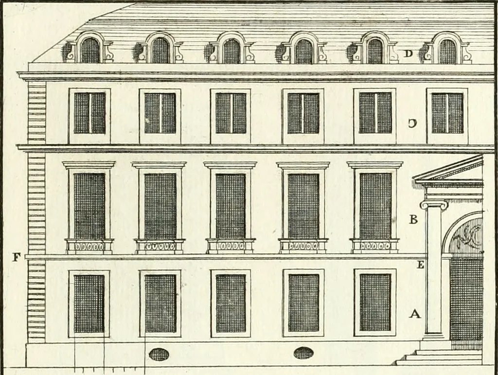 An illustration from Verhandeling over de bouwkunde : met de noodige aanmerkingen en waarneemingen, 1781, leaf 292