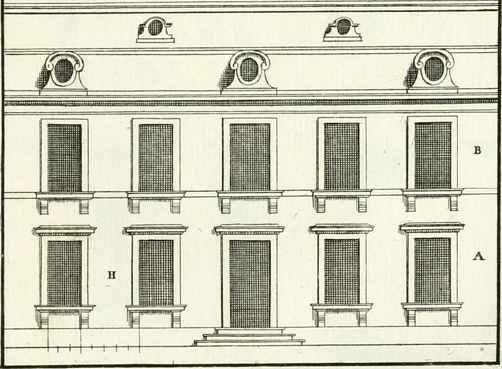 An illustration from Verhandeling over de bouwkunde : met de noodige aanmerkingen en waarneemingen, 1781, leaf 292