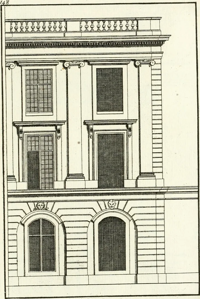 An illustration from Verhandeling over de bouwkunde : met de noodige aanmerkingen en waarneemingen, 1781, leaf 300