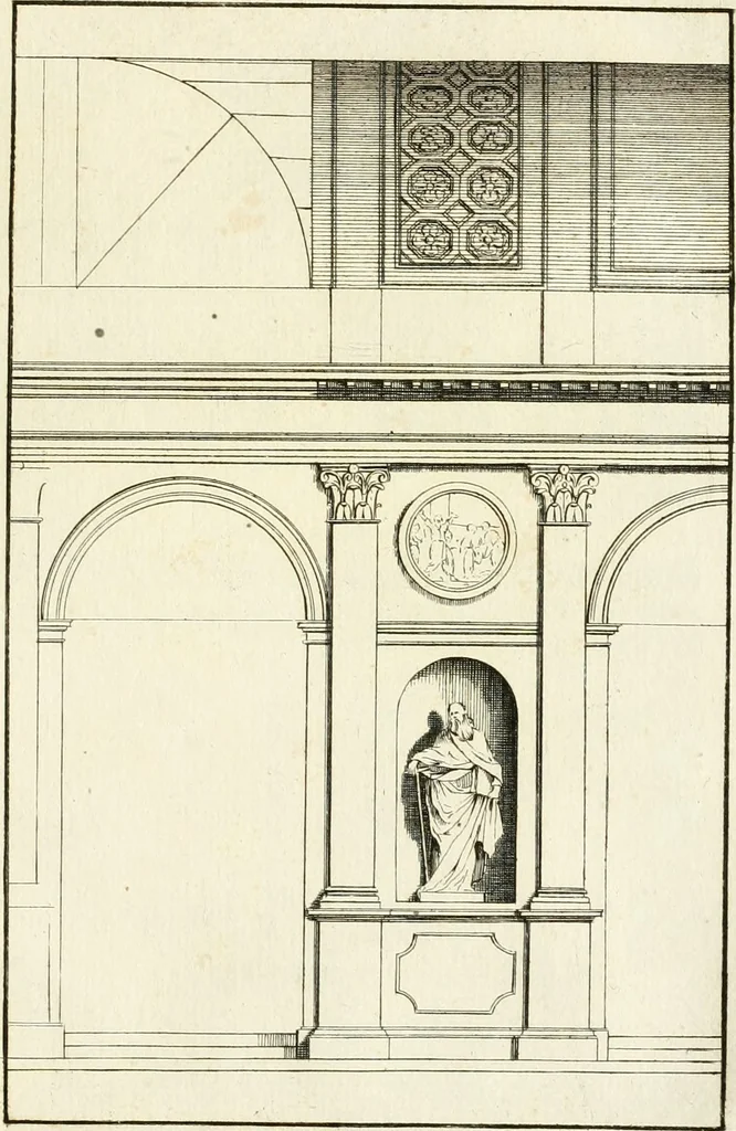 An illustration from Verhandeling over de bouwkunde : met de noodige aanmerkingen en waarneemingen, 1781, leaf 314
