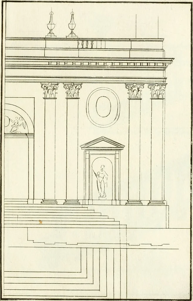 An illustration from Verhandeling over de bouwkunde : met de noodige aanmerkingen en waarneemingen, 1781, leaf 318