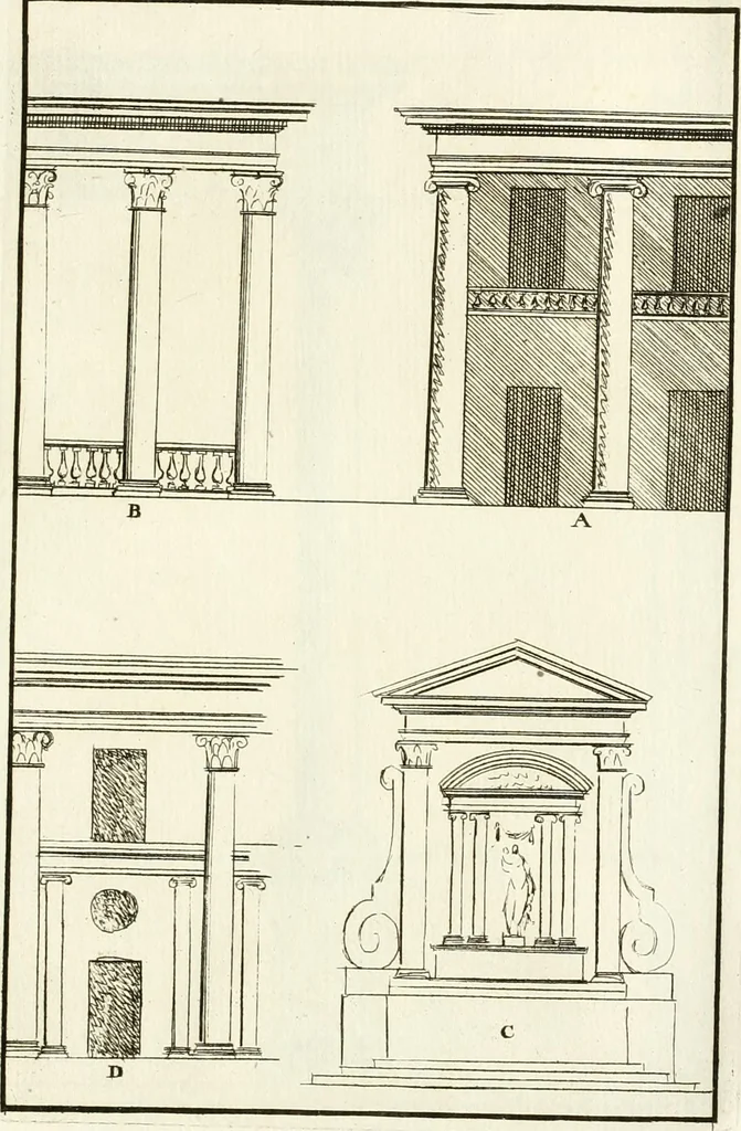 An illustration from Verhandeling over de bouwkunde : met de noodige aanmerkingen en waarneemingen, 1781, leaf 350