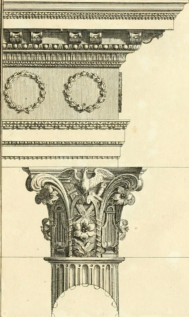 An illustration from Verhandeling over de bouwkunde : met de noodige aanmerkingen en waarneemingen, 1781, leaf 360