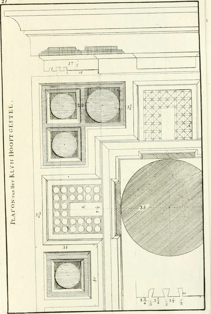 An illustration from Verhandeling over de bouwkunde : met de noodige aanmerkingen en waarneemingen, 1781, leaf 46