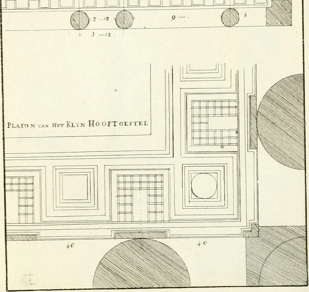 An illustration from Verhandeling over de bouwkunde : met de noodige aanmerkingen en waarneemingen, 1781, leaf 50