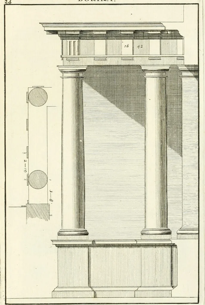 An illustration from Verhandeling over de bouwkunde : met de noodige aanmerkingen en waarneemingen, 1781, leaf 52