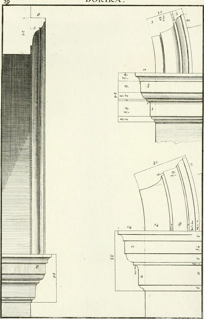 An illustration from Verhandeling over de bouwkunde : met de noodige aanmerkingen en waarneemingen, 1781, leaf 62