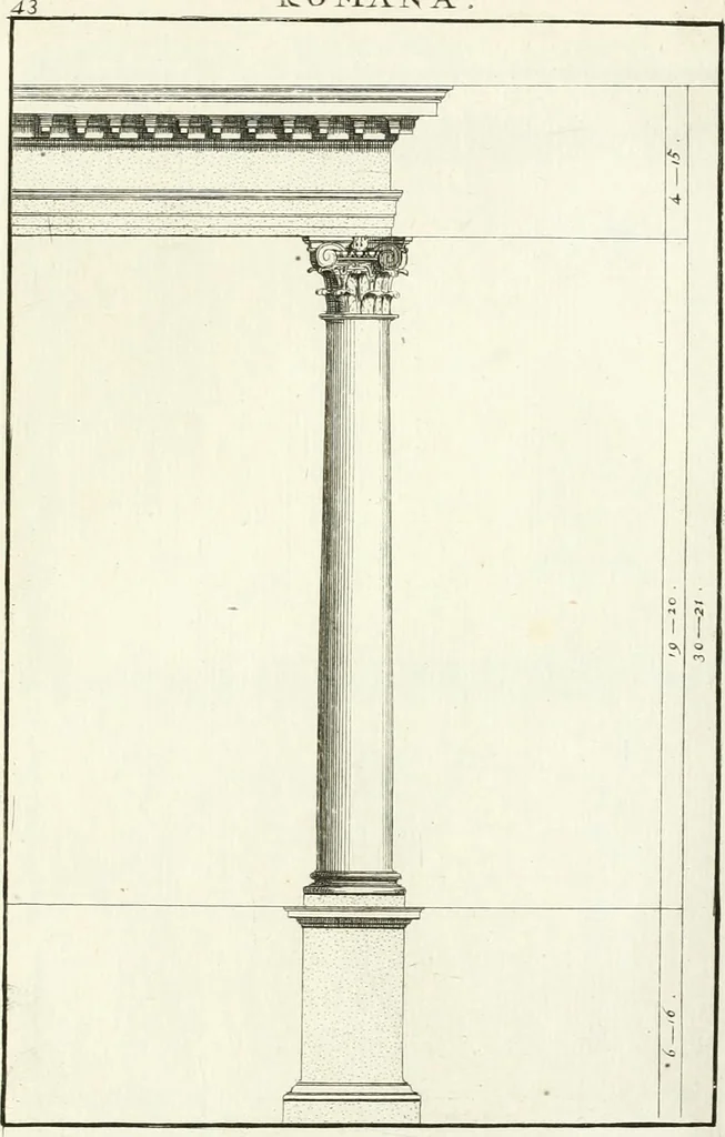 An illustration from Verhandeling over de bouwkunde : met de noodige aanmerkingen en waarneemingen, 1781, leaf 90