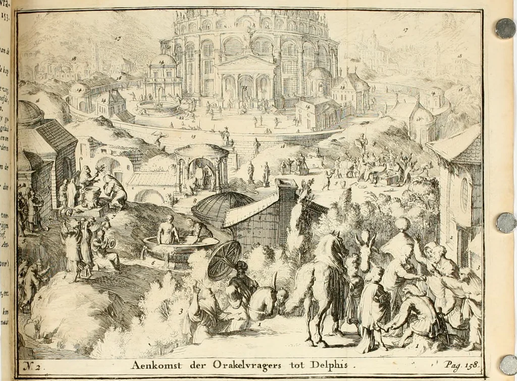 An illustration from Verhandeling van de oude orakelen der heydenen, 1687, leaf 177