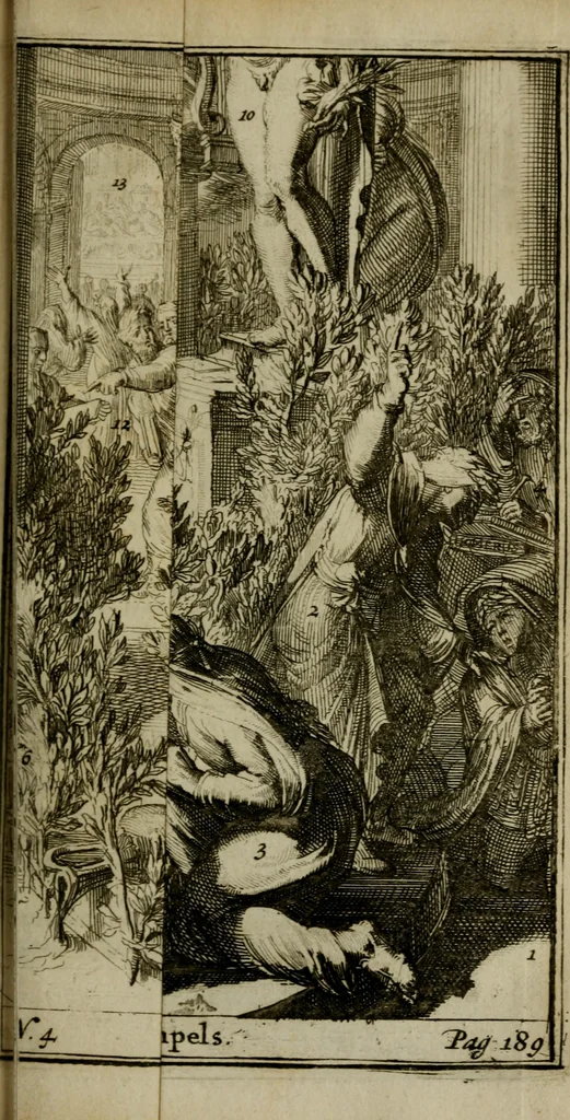 An illustration from Verhandeling van de oude orakelen der heydenen, 1687, leaf 220