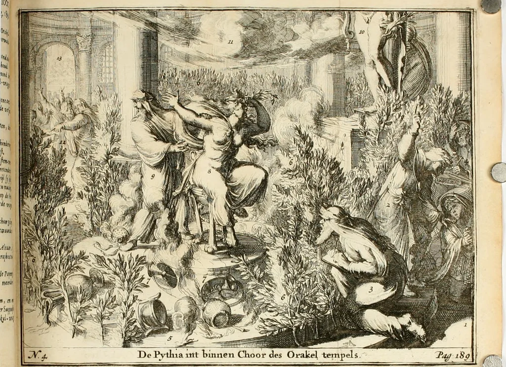 An illustration from Verhandeling van de oude orakelen der heydenen, 1687, leaf 221