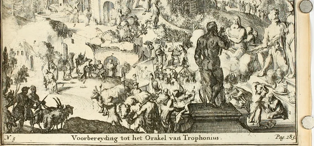 An illustration from Verhandeling van de oude orakelen der heydenen, 1687, leaf 349