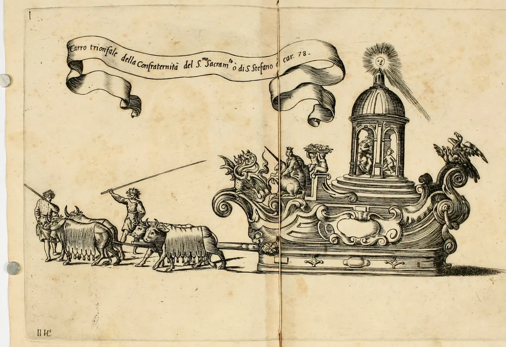 An illustration from Veridico racconto dell' origine, progressi e miracoli della Madonna di Reggio : con la descrittione d'alcune solennità, e del tempio : dichiarandosi le di lui pitture e sculture, e nominandosi gl' autori di quelle, 1666, leaf 179
