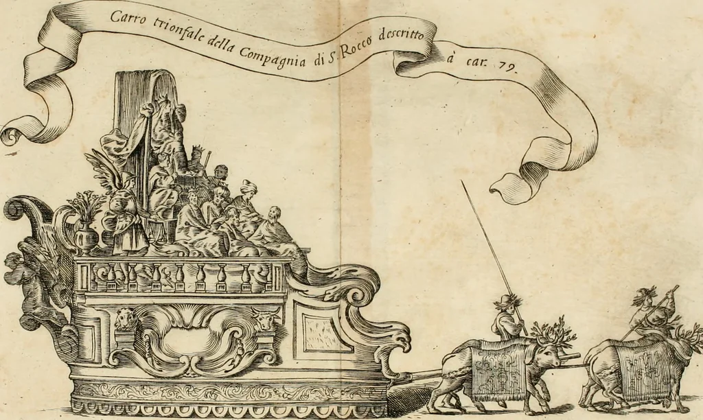 An illustration from Veridico racconto dell' origine, progressi e miracoli della Madonna di Reggio : con la descrittione d'alcune solennità, e del tempio : dichiarandosi le di lui pitture e sculture, e nominandosi gl' autori di quelle, 1666, leaf 181