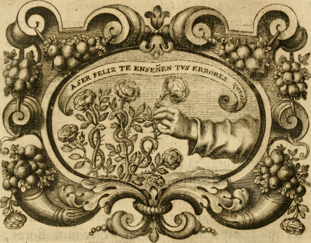 An illustration from Ver, oir, oler, gustar, tocar : empresas que enseñan y persuaden su buen uso, en lo politico y en lo moral, 1687, leaf 152