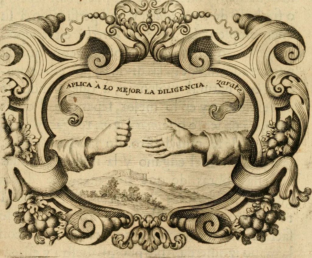 An illustration from Ver, oir, oler, gustar, tocar : empresas que enseñan y persuaden su buen uso, en lo politico y en lo moral, 1687, leaf 26