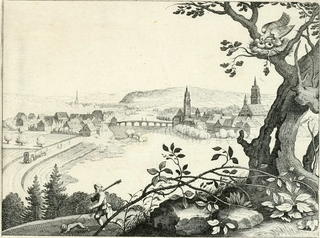 An illustration from Verscheyden playsante lantschappen met sinnebeelden verciert, 1650, leaf 26