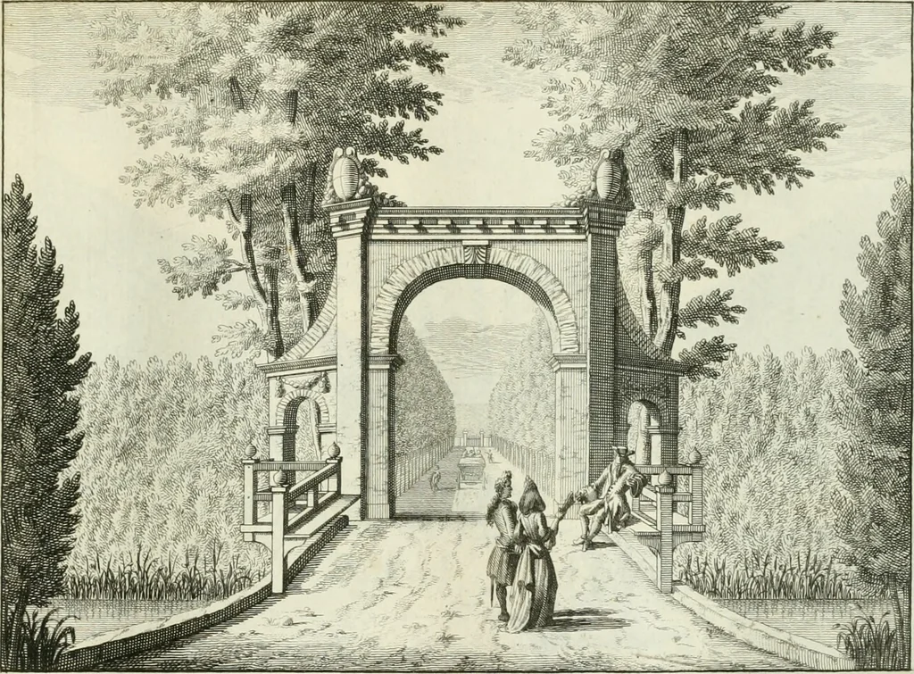 An illustration from Verscheyde schoone en vermaakelyke gezigten in de hofstede van Clingendaal gelegen by 's Gravenhage : naa t'leven getekent en in t'kooper gebrugt, 1679, leaf 4