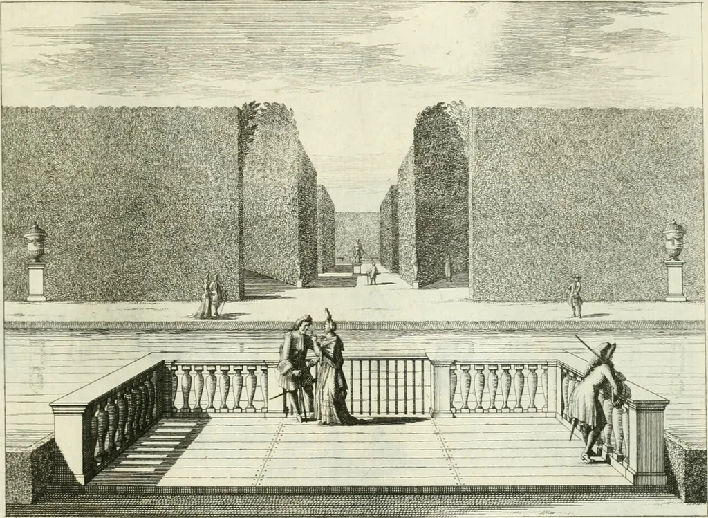 An illustration from Verscheyde schoone en vermaakelyke gezigten in de hofstede van Clingendaal gelegen by 's Gravenhage : naa t'leven getekent en in t'kooper gebrugt, 1679, leaf 46