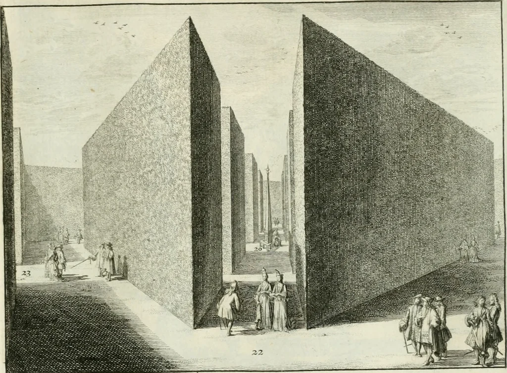 An illustration from Verscheyde schoone en vermaakelyke gezigten in de hofstede van Clingendaal gelegen by 's Gravenhage : naa t'leven getekent en in t'kooper gebrugt, 1679, leaf 58