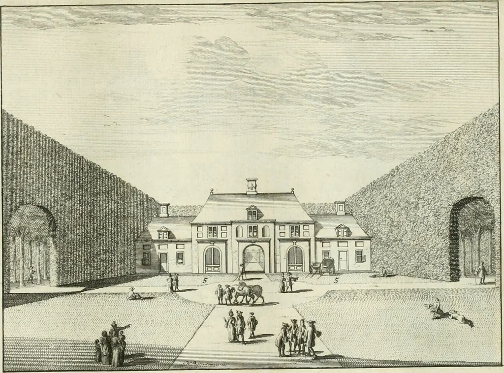 An illustration from Verscheyde schoone en vermaakelyke gezigten in de hofstede van Clingendaal gelegen by 's Gravenhage : naa t'leven getekent en in t'kooper gebrugt, 1679, leaf 8