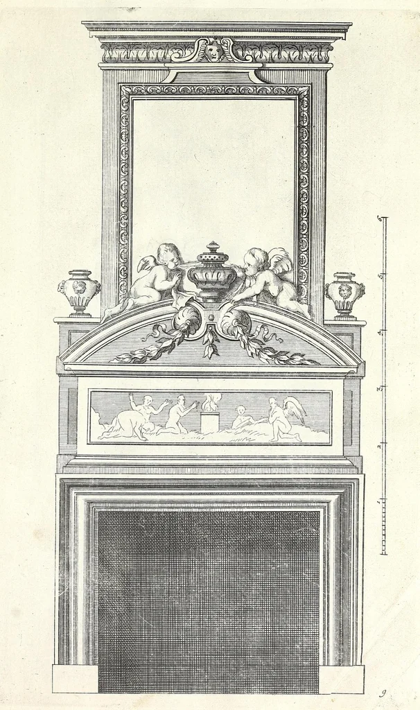 An illustration from Verschyde schoorsteen mantels nieulykx geinventeert door Mr. Bullet etc., architect du roy, leaf 19
