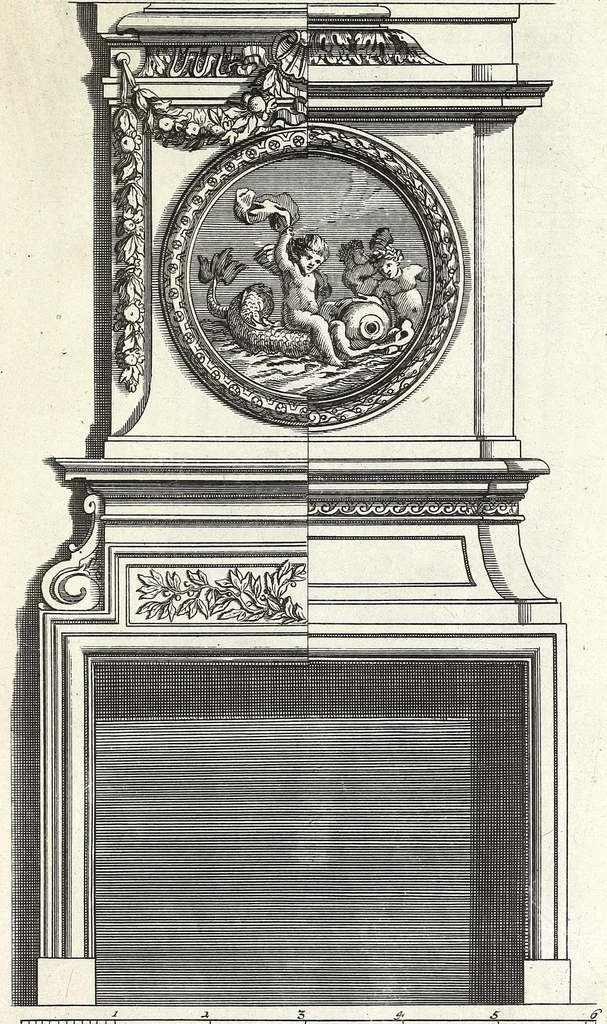 An illustration from Verschyde schoorsteen mantels nieulykx geinventeert door Mr. Bullet etc., architect du roy, leaf 25