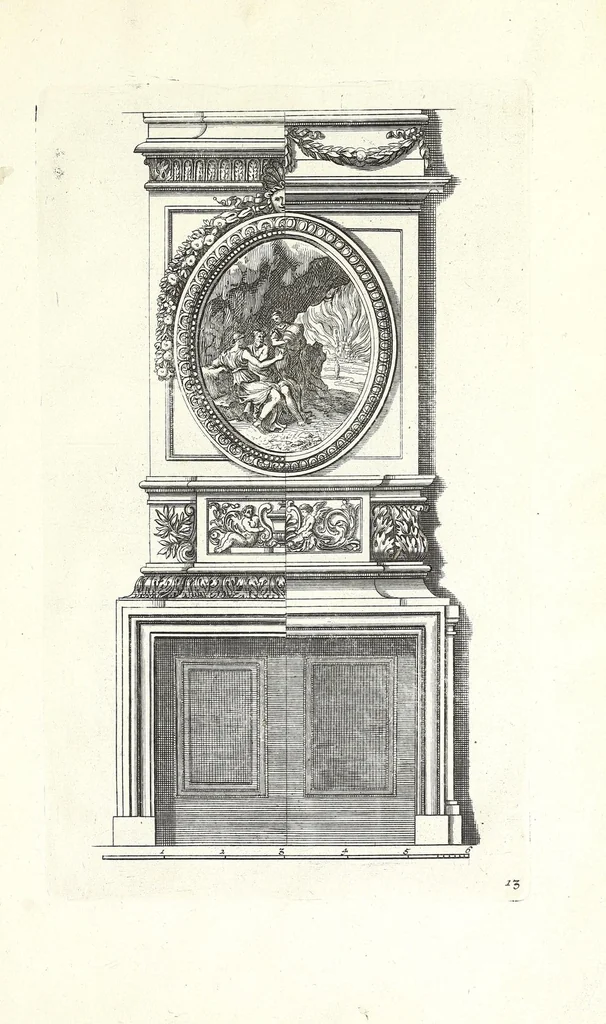 An illustration from Verschyde schoorsteen mantels nieulykx geinventeert door Mr. Bullet etc., architect du roy, leaf 27