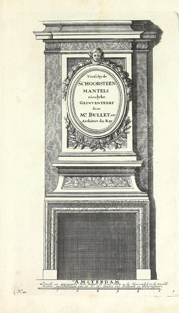 An illustration from Verschyde schoorsteen mantels nieulykx geinventeert door Mr. Bullet etc., architect du roy, leaf 3