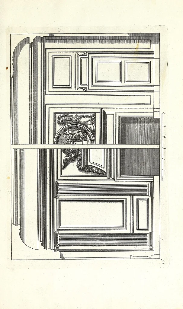 An illustration from Verschyde schoorsteen mantels nieulykx geinventeert door Mr. Bullet etc., architect du roy, leaf 33
