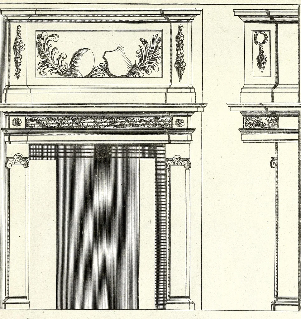 An illustration from Verschyde schoorsteen mantels nieulykx geinventeert door Mr. Bullet etc., architect du roy, leaf 37