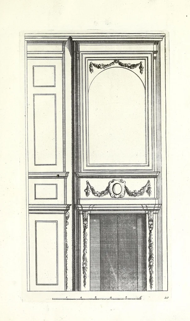An illustration from Verschyde schoorsteen mantels nieulykx geinventeert door Mr. Bullet etc., architect du roy, leaf 41