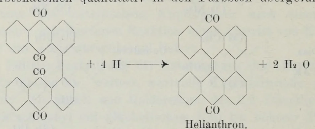 An illustration from Versuche zur Einfürung mehrerer Phtalsäurereste in aromatische Verbindungen und zur Darstellung neuer Küpenfarbstoffe der Anthracenreihe : Anhang - über die Reduktion der o-benzoylbenzoesäure, von der Technischen Hochschule "Fridericiana" zu Karlsruhe genehmigte Dissertation zur erlangung der Würde eines Doktor-Ingenieurs, 1908, leaf 12